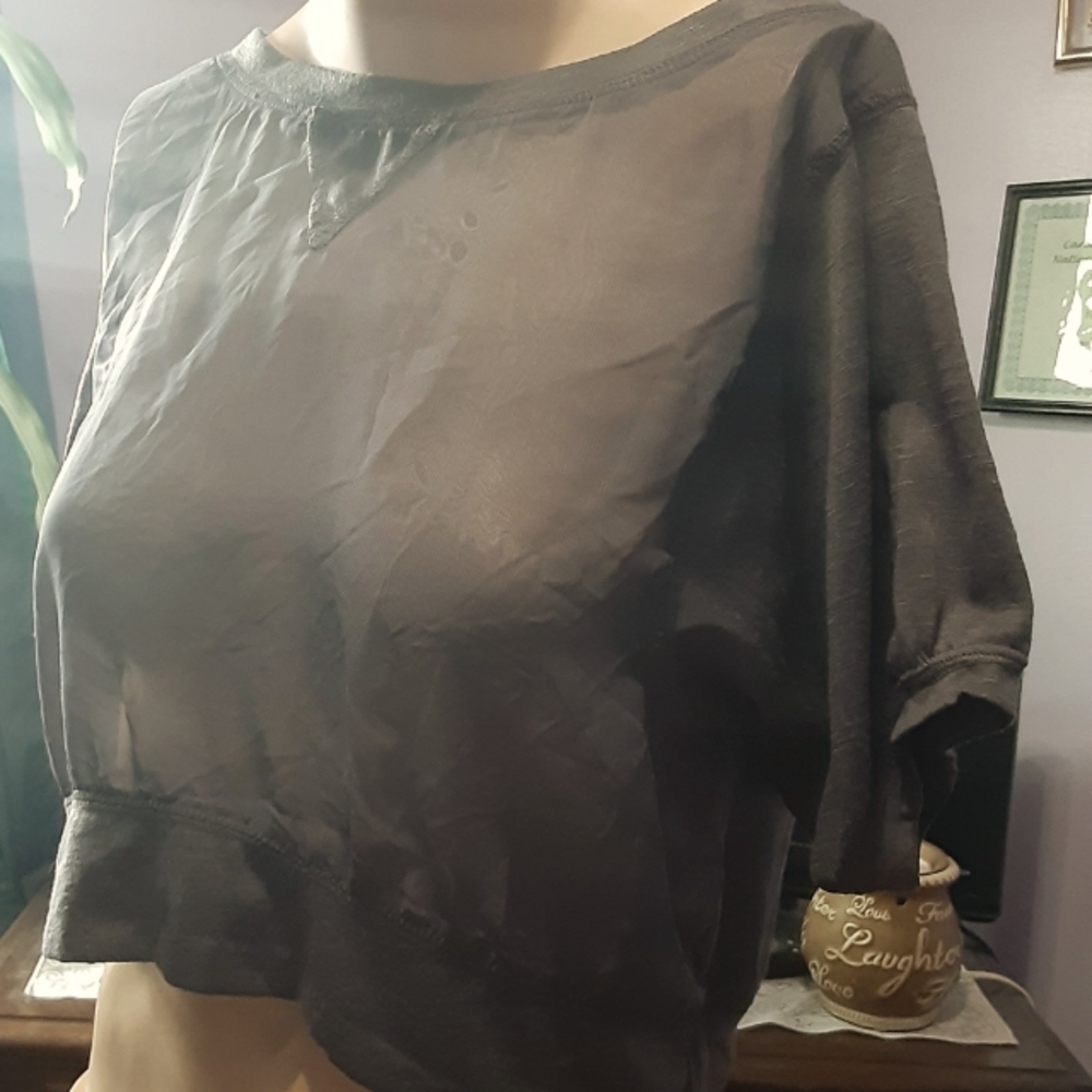 Crop top cover up grey